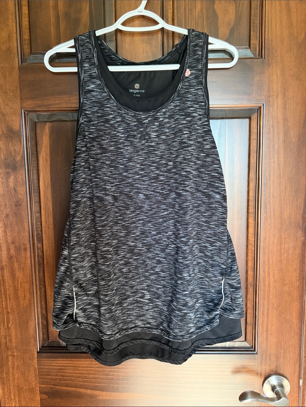Tangerine Black Space-Dye Racerback Tank